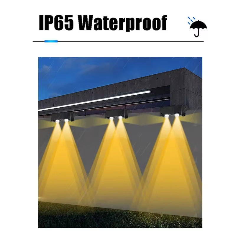 1/6Pcs Solar Wall Light IP65 Waterproof LED Outdoor Spotlight Powered Decoration Porch Illumination Fence Balcony Garden