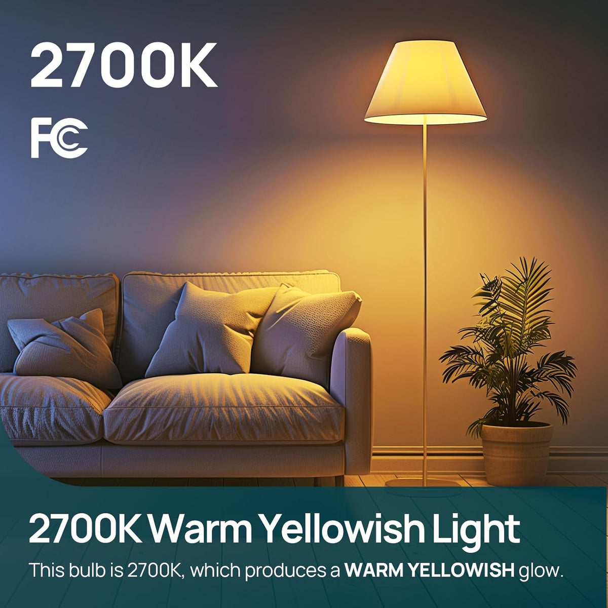 A19 LED Light Bulbs Dimmable, 60W Equivalent, Energy Efficient 9W, 2700K, 800 Lumens, E26 Standard Base, Lighting for Bedroom Living Room Home Office, 6 Packs
