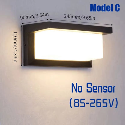 LED Wall Lamp Light Motion Sensor Radar 6W 16W AC85-265V Cold White Warm White IP66 Waterproof for Porch Outdoor Garden