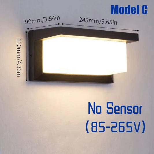 LED Wall Lamp Light Motion Sensor Radar 6W 16W AC85-265V Cold White Warm White IP66 Waterproof for Porch Outdoor Garden