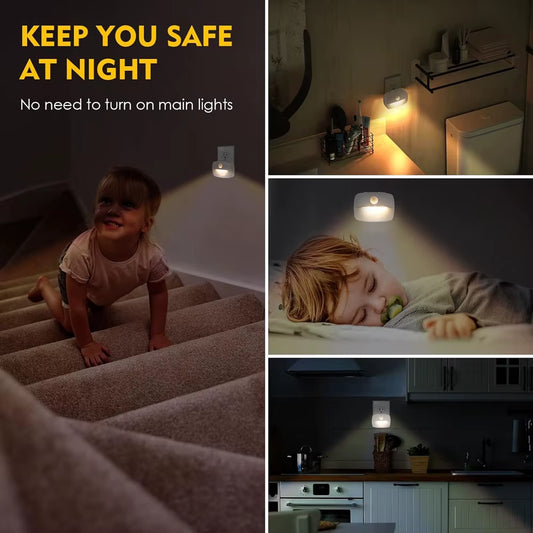 Smart Motion‑Sensor EU Plug Night Lamp — 220V Wall Light