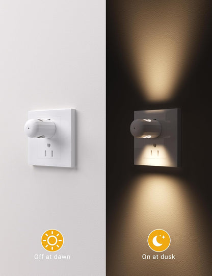 6-Pack LED Night Light Plug-In Wall Outlet Light, Soft White 3000K,Dusk to Dawn Nightlight,Ambient Lighting,Nightlight for Bedroom, Bathroom, Nursery, Hallway, Kitchen