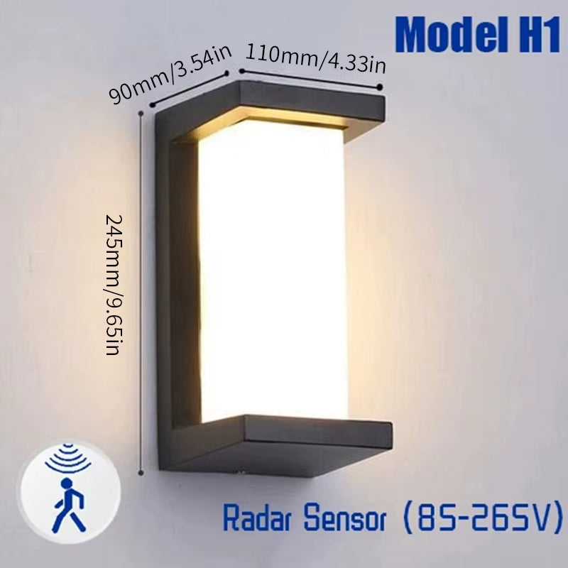 LED Wall Lamp Light Motion Sensor Radar 6W 16W AC85-265V Cold White Warm White IP66 Waterproof for Porch Outdoor Garden