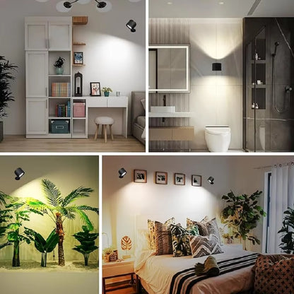 Touch‑Control Double‑Head LED Wall Sconce — 360° Rotating, Wireless, Multi‑Color