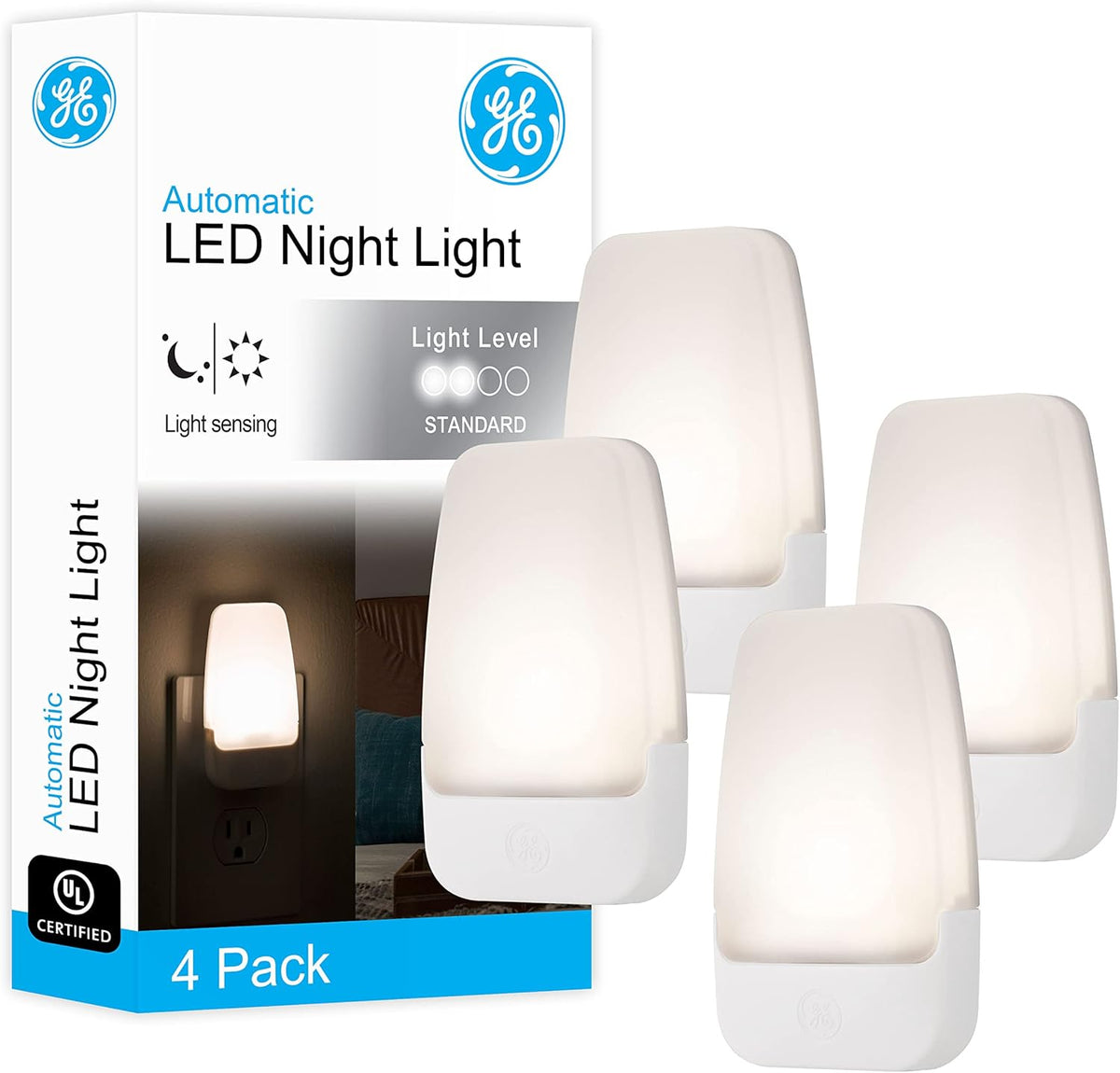 LED Night Light, Plug-In, Dusk to Dawn Sensor, Warm White, Ambient Lighting, Ideal Kids Adults Nightlight for Bedroom, Bathroom, Nursery, Hallway, Kitchen, 30966, 2 Pack