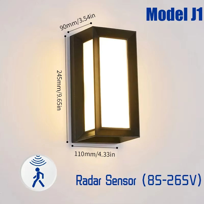 LED Wall Lamp Light Motion Sensor Radar 6W 16W AC85-265V Cold White Warm White IP66 Waterproof for Porch Outdoor Garden